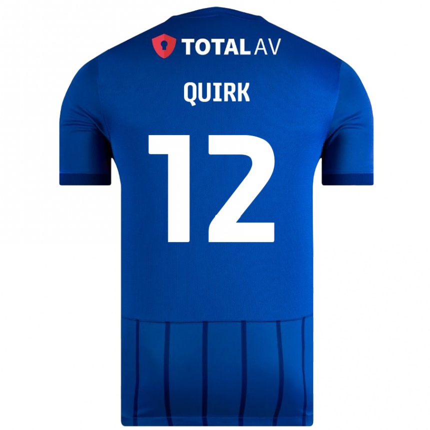 Kinder Fußball Sophie Quirk #12 Blau Heimtrikot Trikot 2024/25 T-Shirt Luxemburg