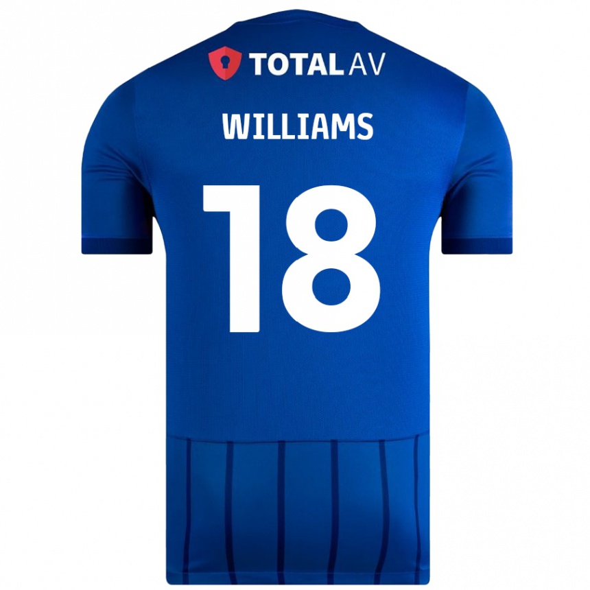 Kinder Fußball Scarlett Williams #18 Blau Heimtrikot Trikot 2024/25 T-Shirt Luxemburg