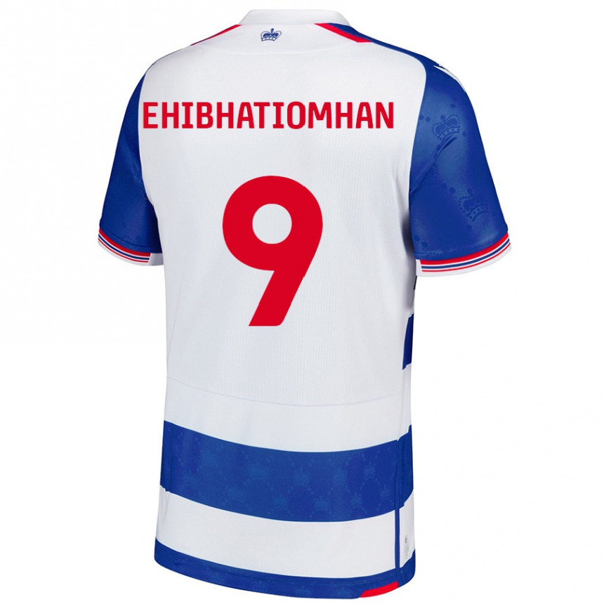 Kinder Fußball Kelvin Ehibhatiomhan #9 Blau Weiß Heimtrikot Trikot 2024/25 T-Shirt Luxemburg