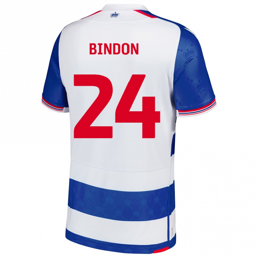 Kinder Fußball Tyler Bindon #24 Blau Weiß Heimtrikot Trikot 2024/25 T-Shirt Luxemburg