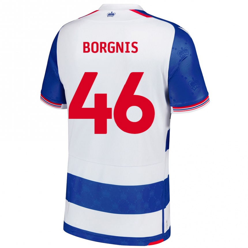 Kinder Fußball Jacob Borgnis #46 Blau Weiß Heimtrikot Trikot 2024/25 T-Shirt Luxemburg