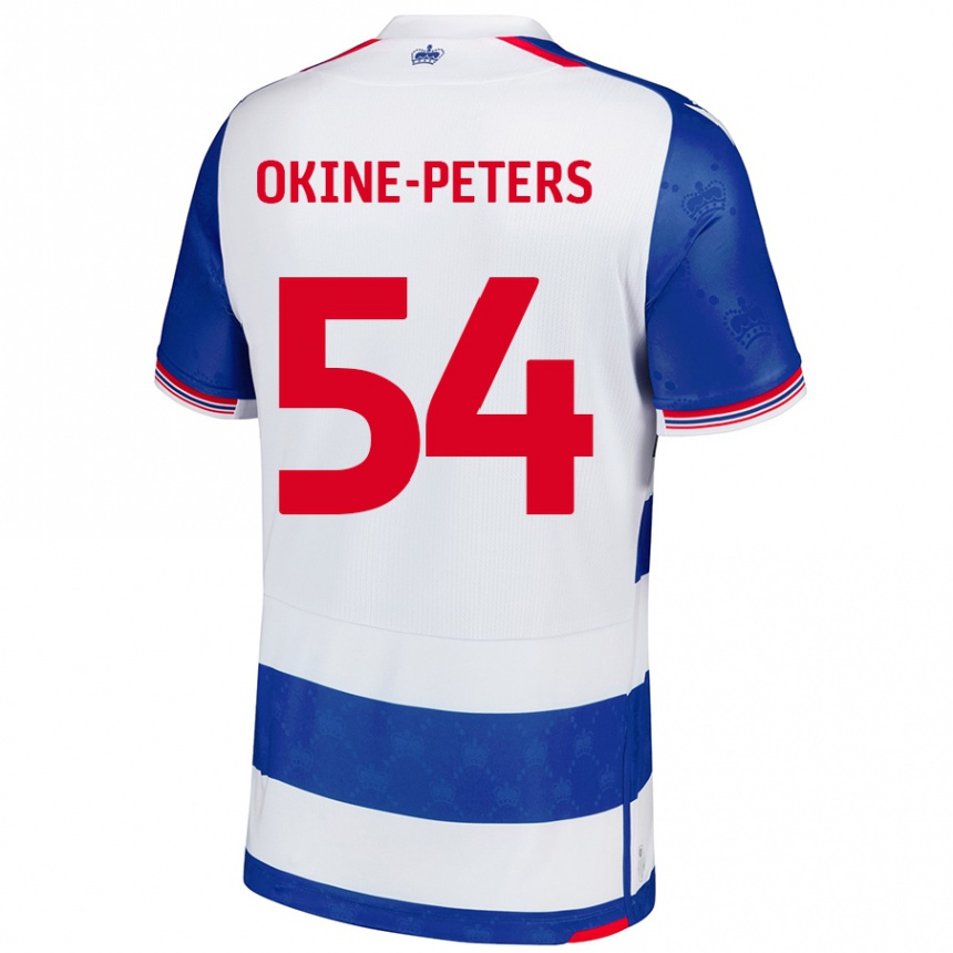 Kinder Fußball Jeremiah Okine-Peters #54 Blau Weiß Heimtrikot Trikot 2024/25 T-Shirt Luxemburg