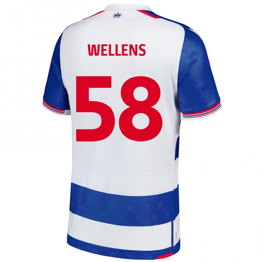 Kinder Fußball Charlie Wellens #58 Blau Weiß Heimtrikot Trikot 2024/25 T-Shirt Luxemburg