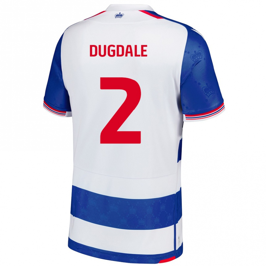 Kinder Fußball Rachel Dugdale #2 Blau Weiß Heimtrikot Trikot 2024/25 T-Shirt Luxemburg