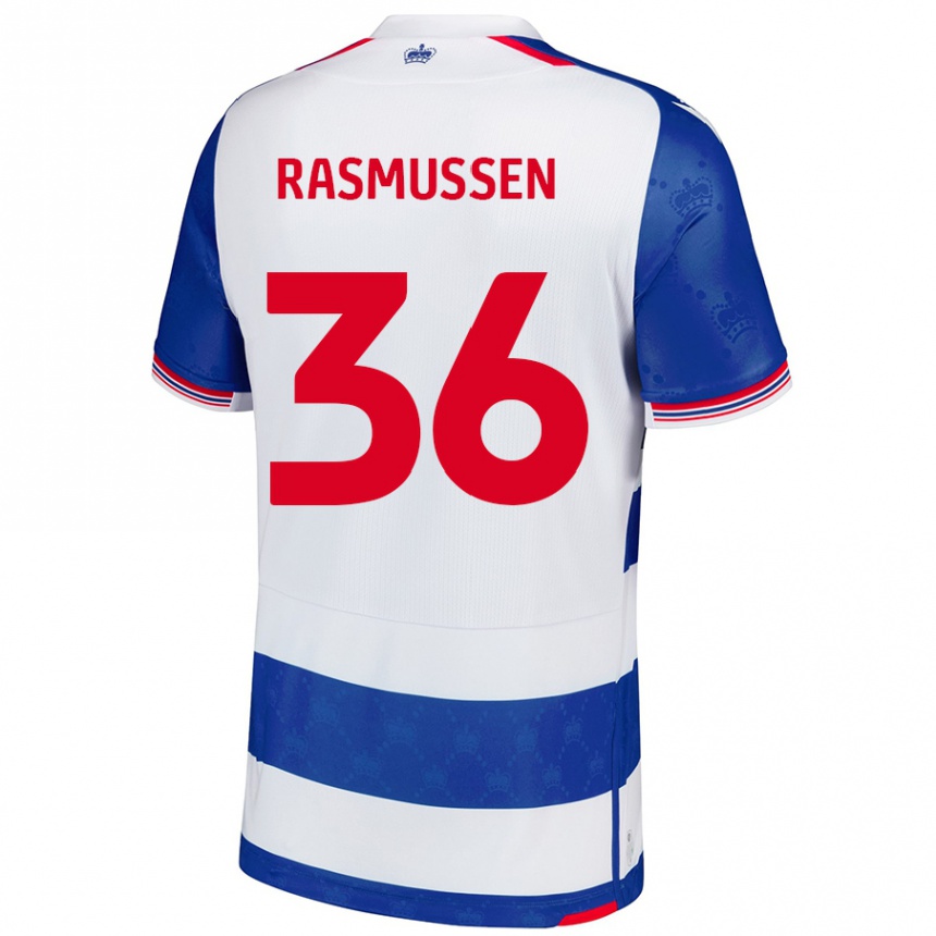 Kinder Fußball Tash Rasmussen #36 Blau Weiß Heimtrikot Trikot 2024/25 T-Shirt Luxemburg