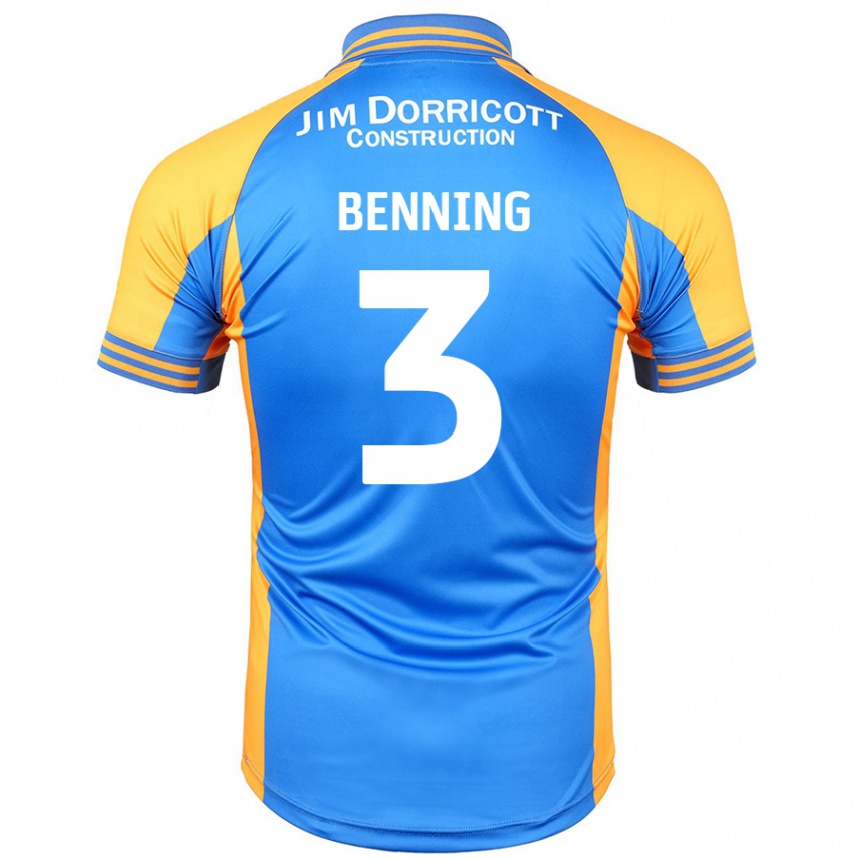 Kinder Fußball Mal Benning #3 Blau Bernstein Heimtrikot Trikot 2024/25 T-Shirt Luxemburg