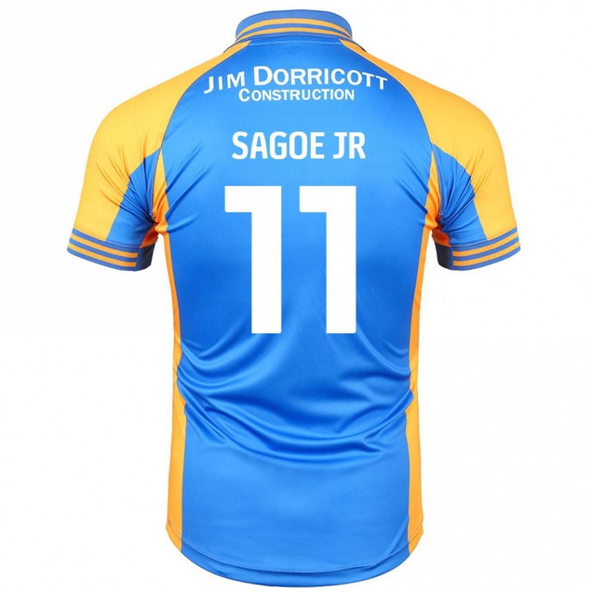 Kinder Fußball Charles Sagoe Jr #11 Blau Bernstein Heimtrikot Trikot 2024/25 T-Shirt Luxemburg