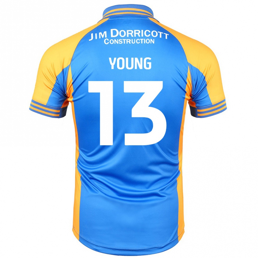 Kinder Fußball Joe Young #13 Blau Bernstein Heimtrikot Trikot 2024/25 T-Shirt Luxemburg