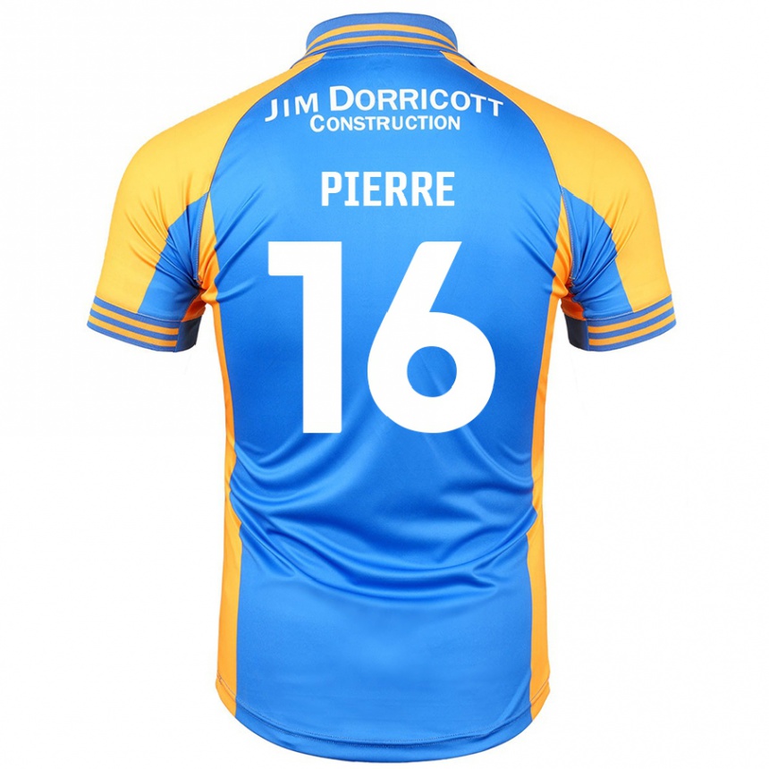 Kinder Fußball Aaron Pierre #16 Blau Bernstein Heimtrikot Trikot 2024/25 T-Shirt Luxemburg