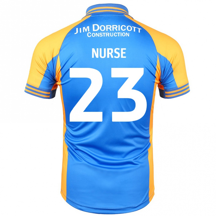 Kinder Fußball George Nurse #23 Blau Bernstein Heimtrikot Trikot 2024/25 T-Shirt Luxemburg