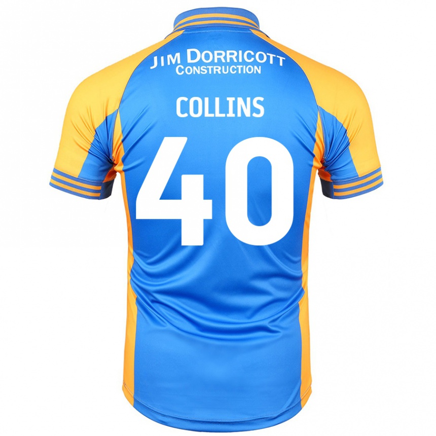 Kinder Fußball Jude Collins #40 Blau Bernstein Heimtrikot Trikot 2024/25 T-Shirt Luxemburg