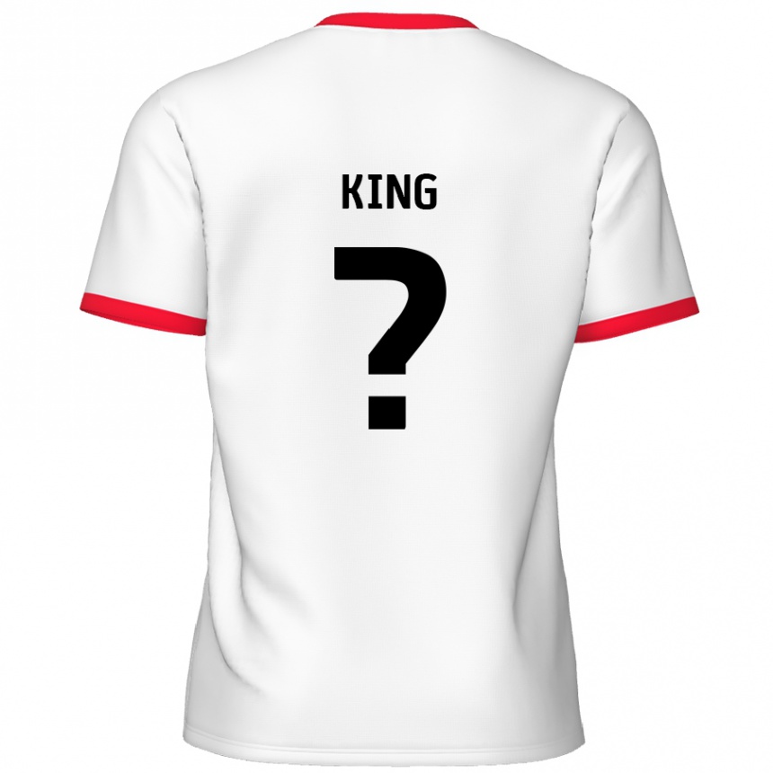 Kinder Fußball Eli King #0 Weiß Rot Heimtrikot Trikot 2024/25 T-Shirt Luxemburg