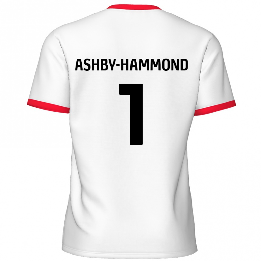 Kinder Fußball Taye Ashby-Hammond #1 Weiß Rot Heimtrikot Trikot 2024/25 T-Shirt Luxemburg