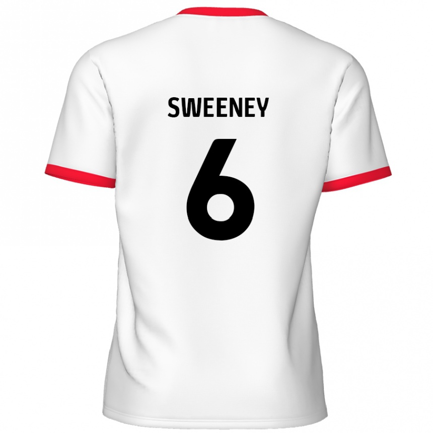 Kinder Fußball Dan Sweeney #6 Weiß Rot Heimtrikot Trikot 2024/25 T-Shirt Luxemburg