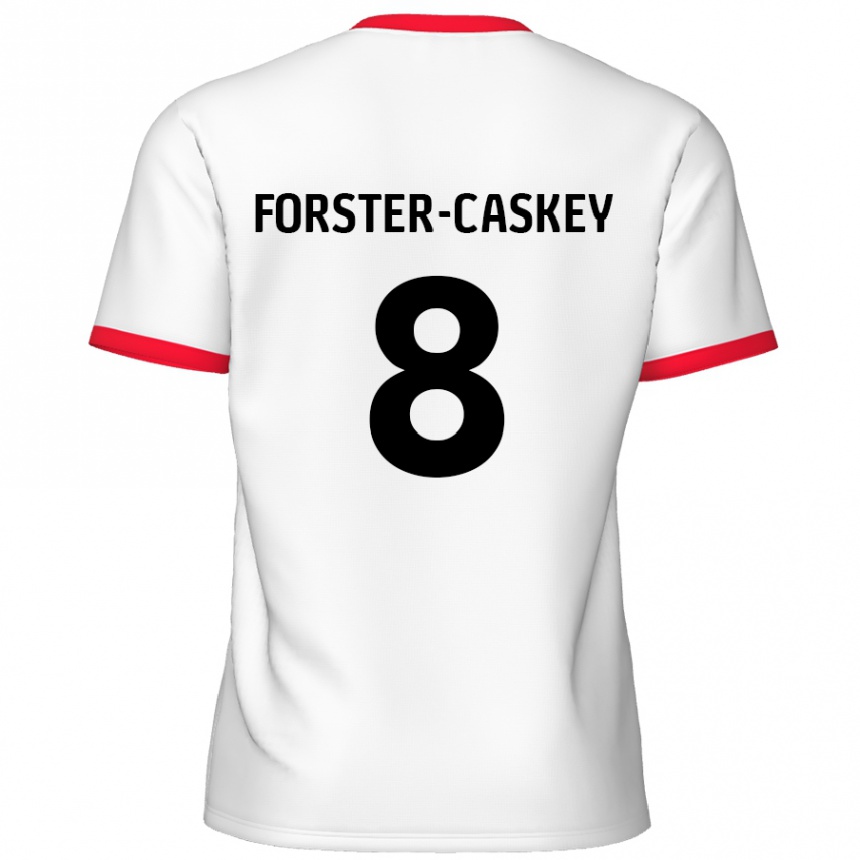 Kinder Fußball Jake Forster-Caskey #8 Weiß Rot Heimtrikot Trikot 2024/25 T-Shirt Luxemburg