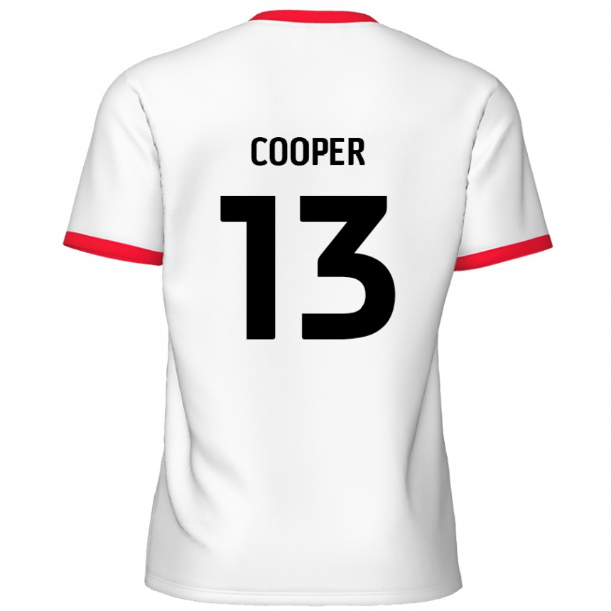 Kinder Fußball Murphy Cooper #13 Weiß Rot Heimtrikot Trikot 2024/25 T-Shirt Luxemburg