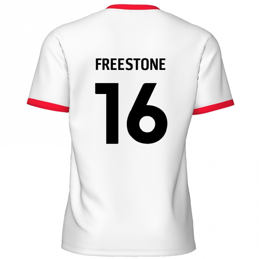 Kinder Fußball Lewis Freestone #16 Weiß Rot Heimtrikot Trikot 2024/25 T-Shirt Luxemburg