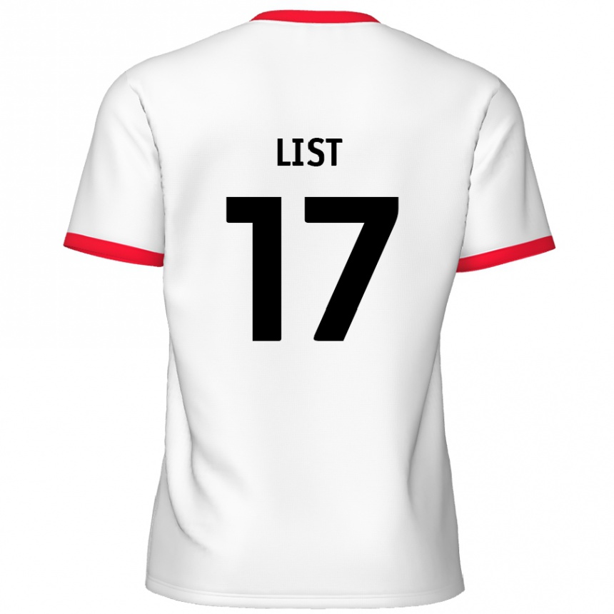 Kinder Fußball Elliott List #17 Weiß Rot Heimtrikot Trikot 2024/25 T-Shirt Luxemburg