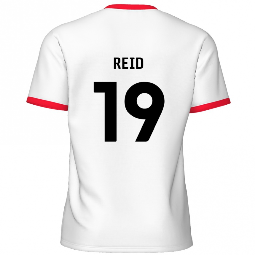 Kinder Fußball Jamie Reid #19 Weiß Rot Heimtrikot Trikot 2024/25 T-Shirt Luxemburg