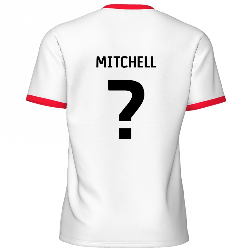 Kinder Fußball Rylee Mitchell #0 Weiß Rot Heimtrikot Trikot 2024/25 T-Shirt Luxemburg