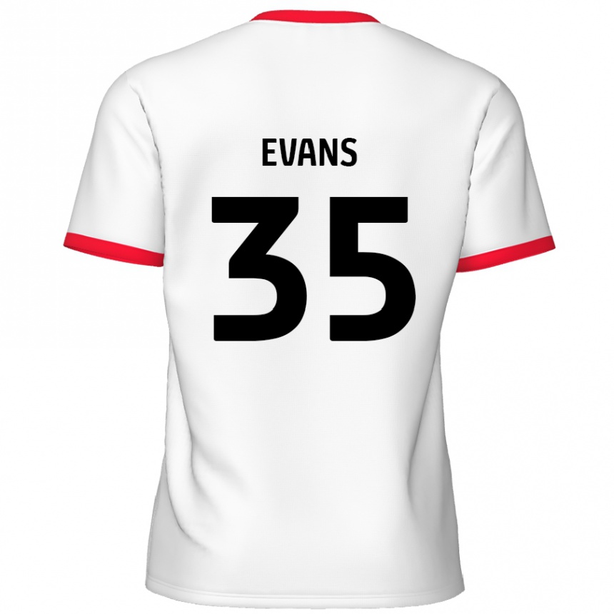 Kinder Fußball Makise Evans #35 Weiß Rot Heimtrikot Trikot 2024/25 T-Shirt Luxemburg