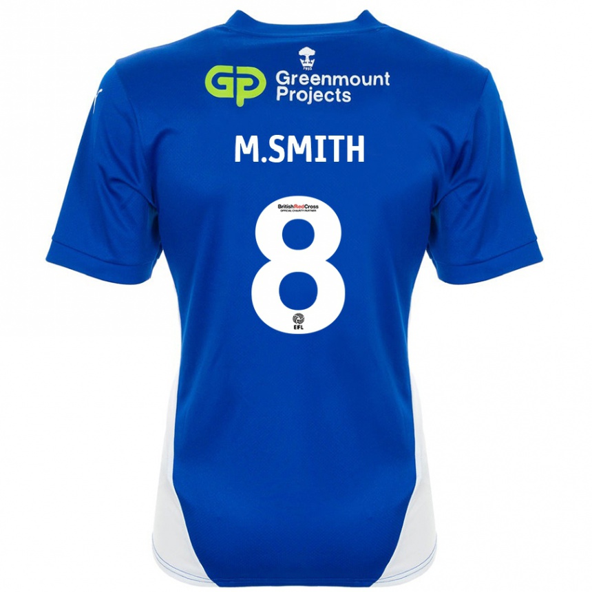 Kinder Fußball Matt Smith #8 Blau Weiß Heimtrikot Trikot 2024/25 T-Shirt Luxemburg