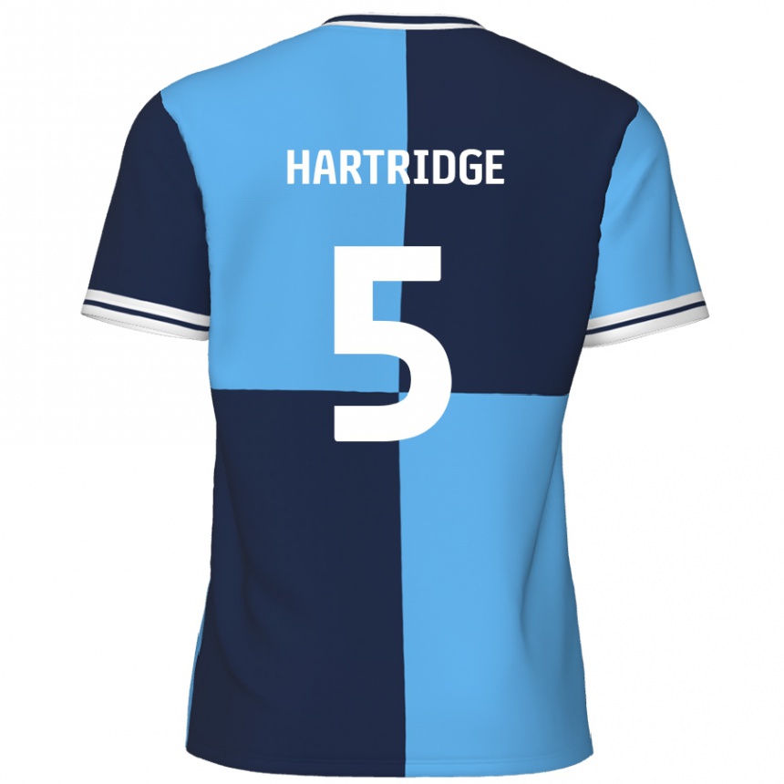 Kinder Fußball Alex Hartridge #5 Himmelblau Dunkelblau Heimtrikot Trikot 2024/25 T-Shirt Luxemburg