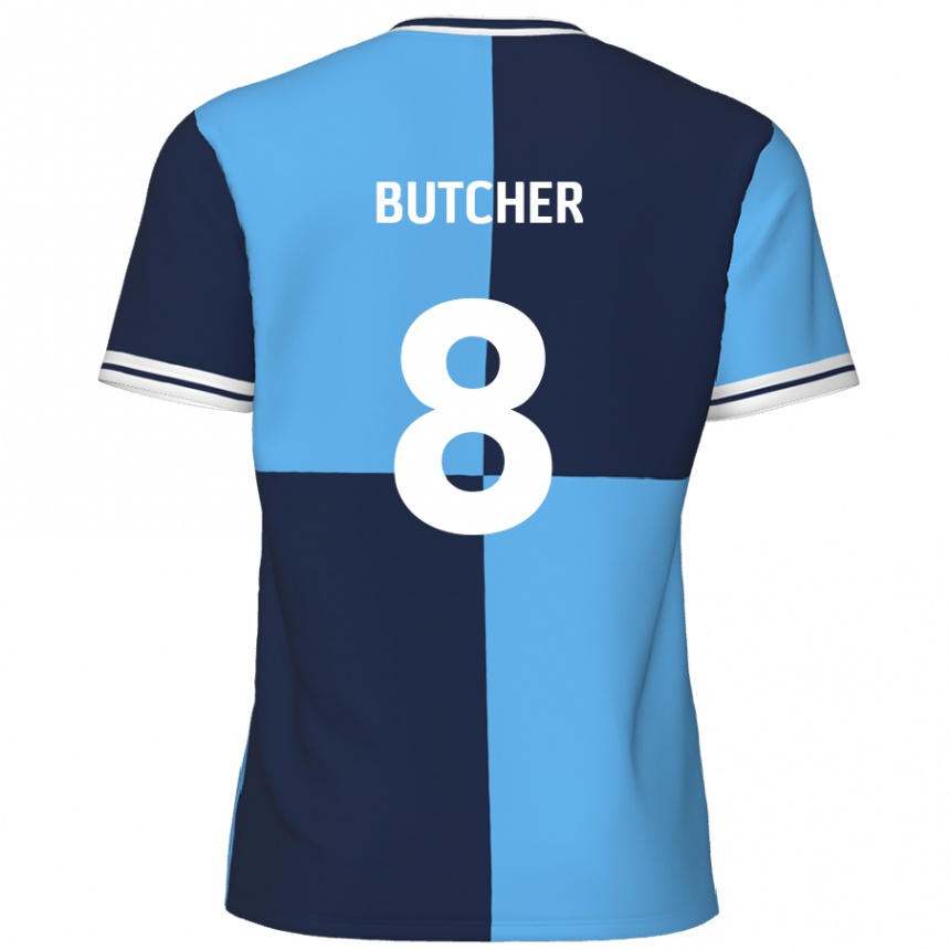 Kinder Fußball Matt Butcher #8 Himmelblau Dunkelblau Heimtrikot Trikot 2024/25 T-Shirt Luxemburg