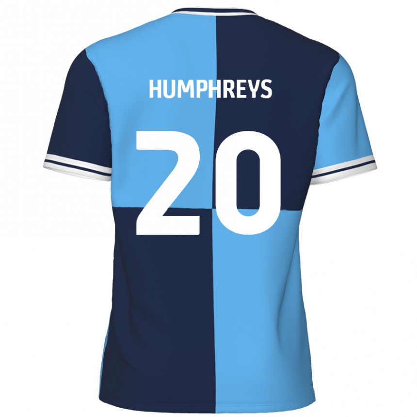 Kinder Fußball Cameron Humphreys #20 Himmelblau Dunkelblau Heimtrikot Trikot 2024/25 T-Shirt Luxemburg