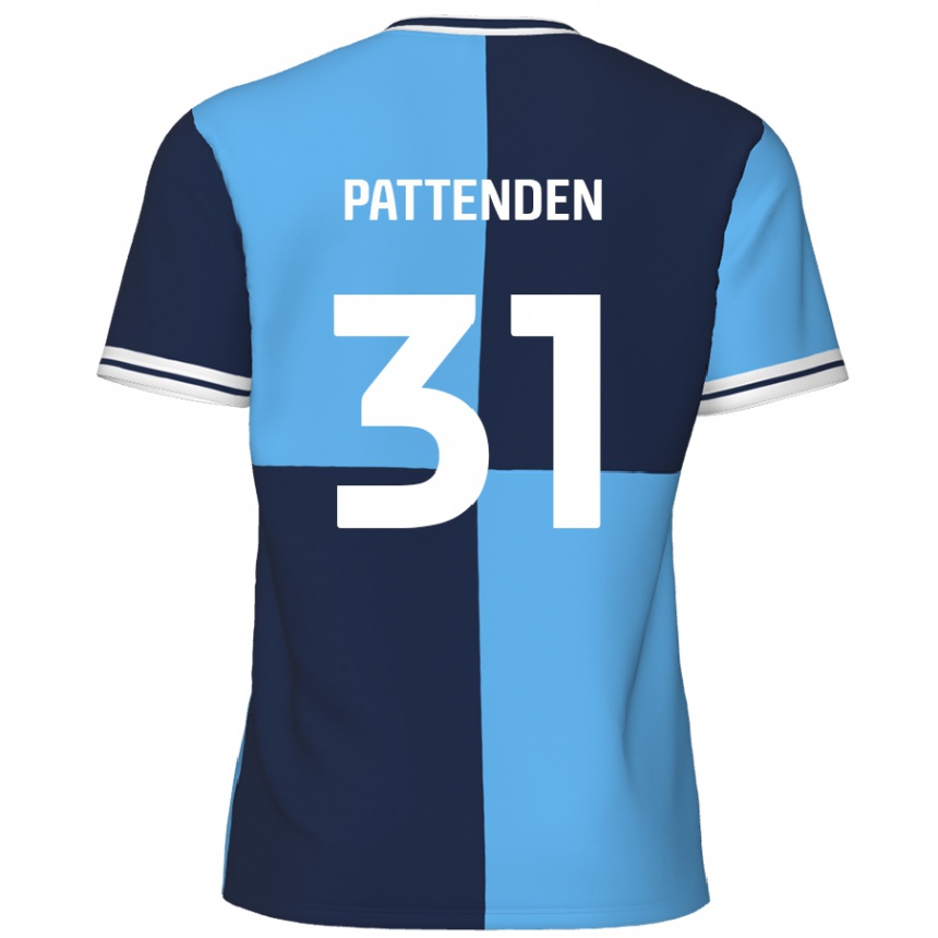 Kinder Fußball Jasper Pattenden #31 Himmelblau Dunkelblau Heimtrikot Trikot 2024/25 T-Shirt Luxemburg