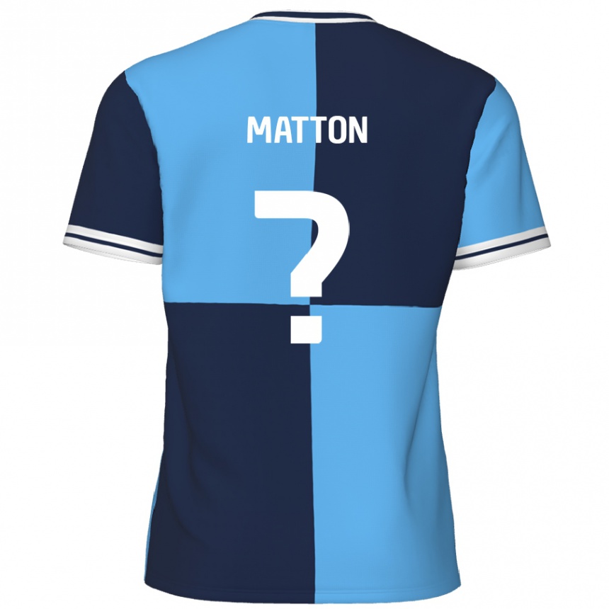 Kinder Fußball Jack Matton #0 Himmelblau Dunkelblau Heimtrikot Trikot 2024/25 T-Shirt Luxemburg