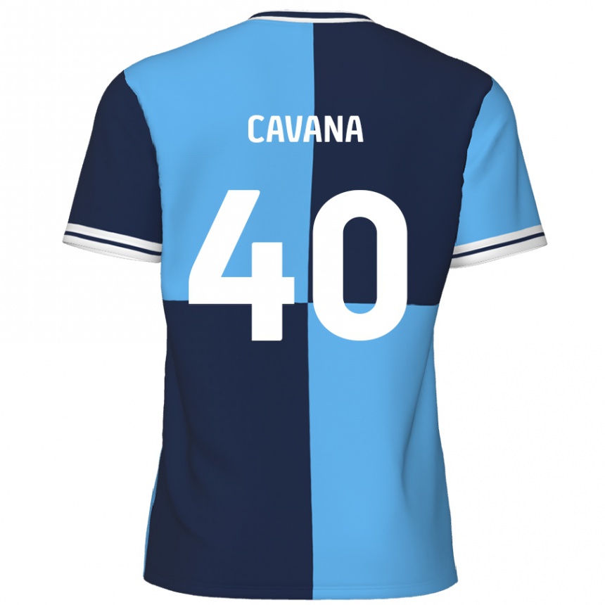 Kinder Fußball Max Cavana #40 Himmelblau Dunkelblau Heimtrikot Trikot 2024/25 T-Shirt Luxemburg