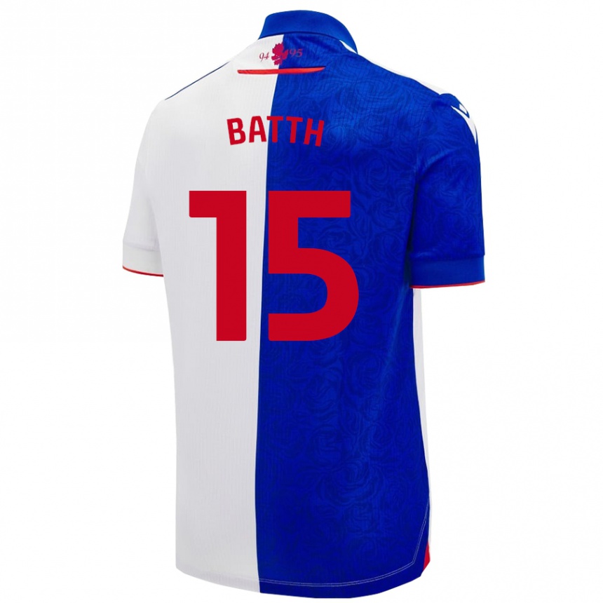 Kinder Fußball Danny Batth #15 Himmelblau Weiß Heimtrikot Trikot 2024/25 T-Shirt Luxemburg