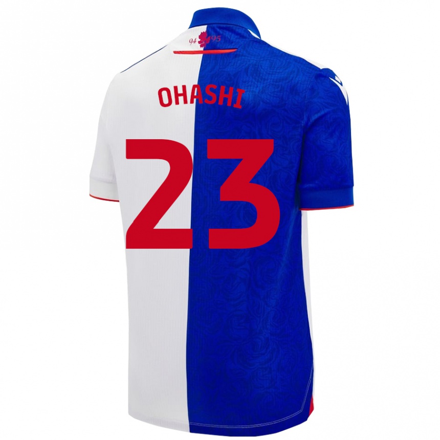 Kinder Fußball Yuki Ohashi #23 Himmelblau Weiß Heimtrikot Trikot 2024/25 T-Shirt Luxemburg