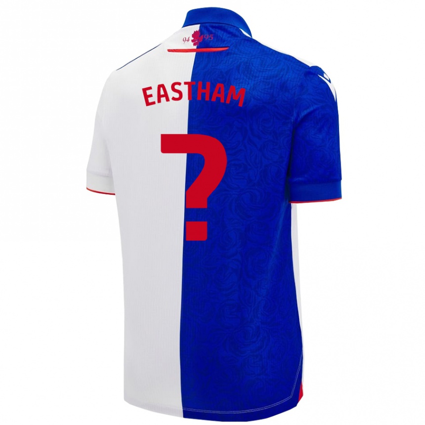 Kinder Fußball Jordan Eastham #0 Himmelblau Weiß Heimtrikot Trikot 2024/25 T-Shirt Luxemburg