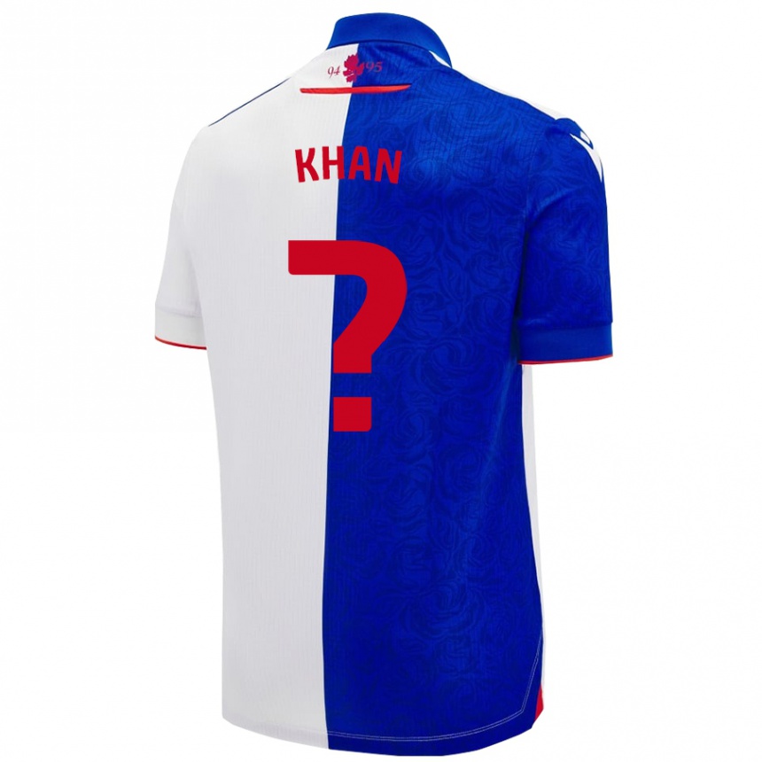 Kinder Fußball Adam Khan #0 Himmelblau Weiß Heimtrikot Trikot 2024/25 T-Shirt Luxemburg