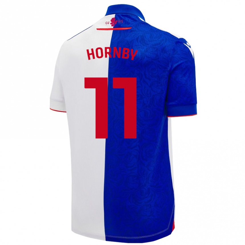 Kinder Fußball Megan Hornby #11 Himmelblau Weiß Heimtrikot Trikot 2024/25 T-Shirt Luxemburg