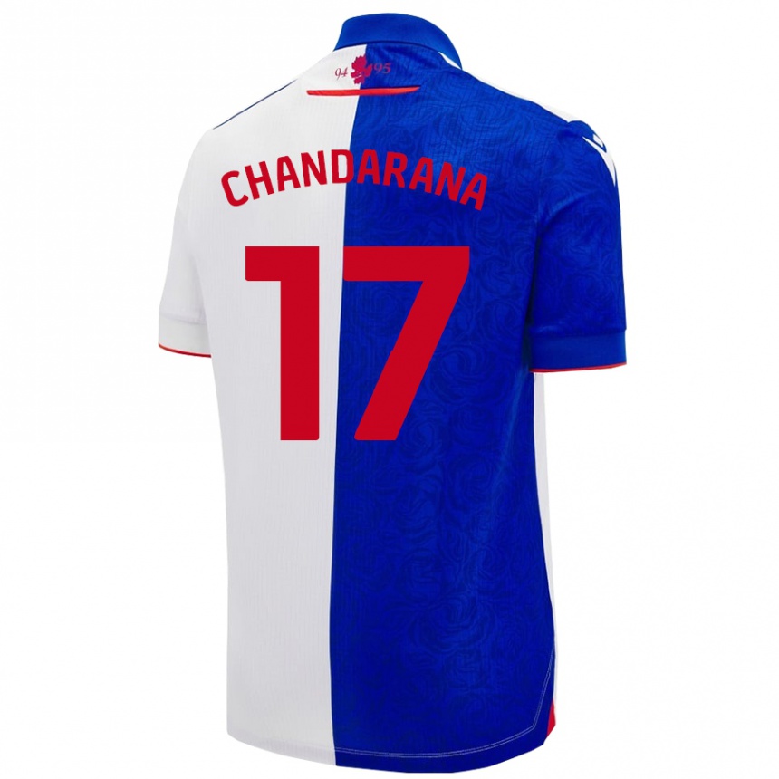 Kinder Fußball Millie Chandarana #17 Himmelblau Weiß Heimtrikot Trikot 2024/25 T-Shirt Luxemburg