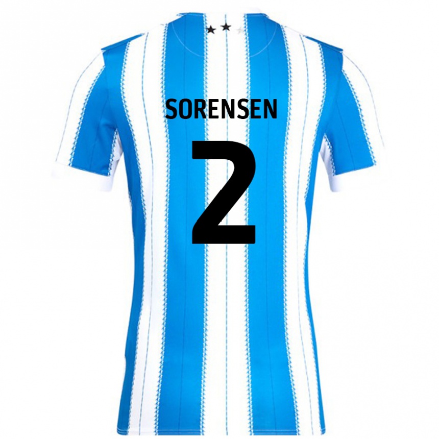 Kinder Fußball Lasse Sörensen #2 Blau Weiß Heimtrikot Trikot 2024/25 T-Shirt Luxemburg