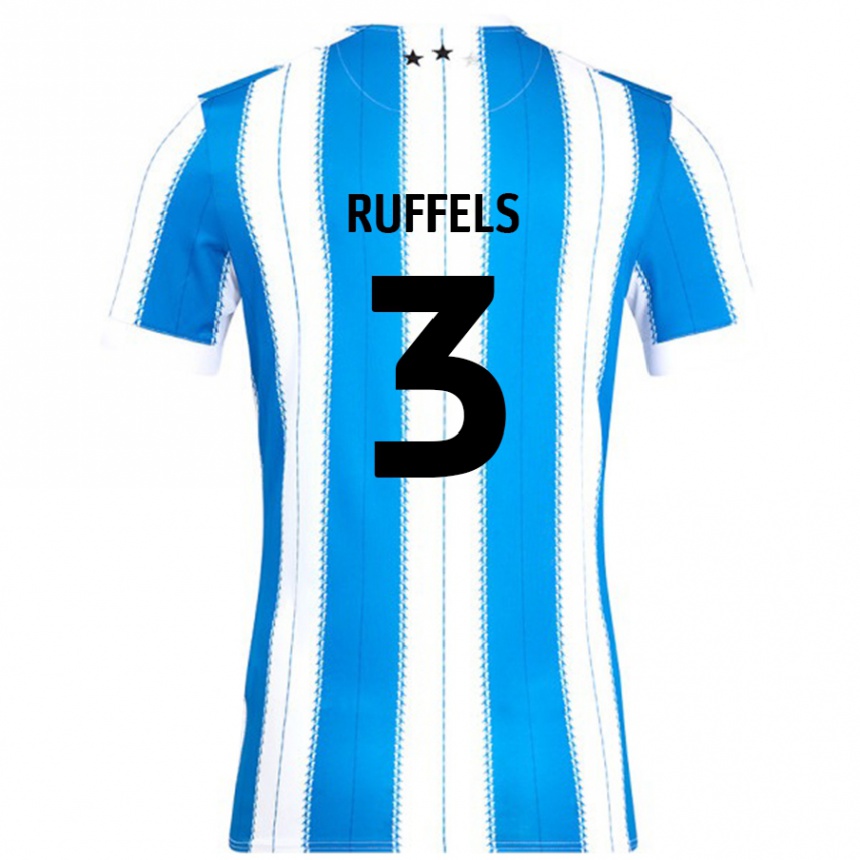 Kinder Fußball Josh Ruffels #3 Blau Weiß Heimtrikot Trikot 2024/25 T-Shirt Luxemburg