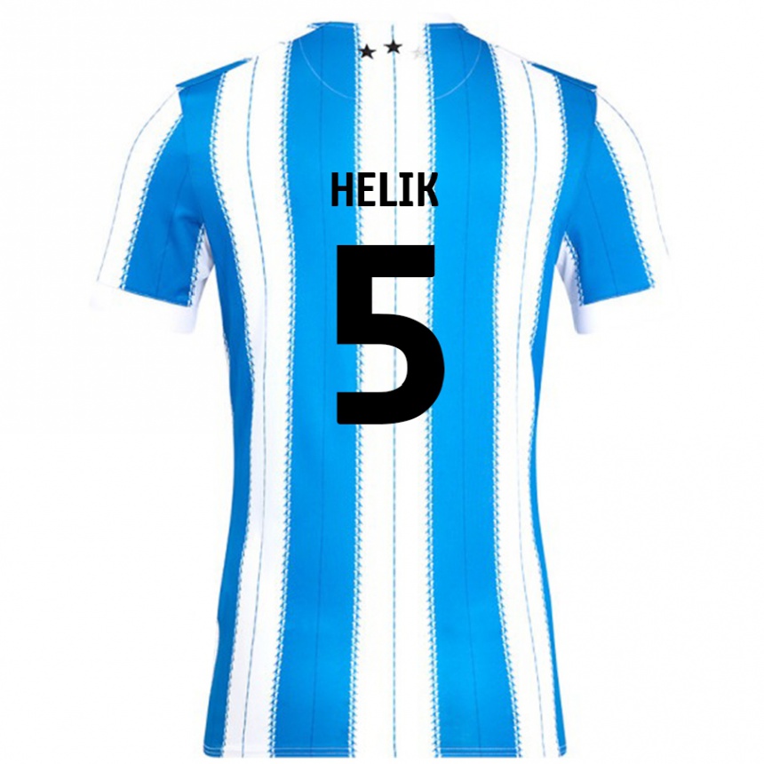 Kinder Fußball Michal Helik #5 Blau Weiß Heimtrikot Trikot 2024/25 T-Shirt Luxemburg