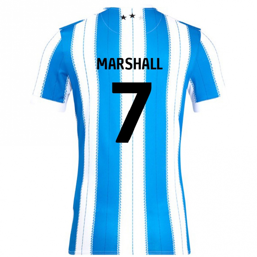 Kinder Fußball Callum Marshall #7 Blau Weiß Heimtrikot Trikot 2024/25 T-Shirt Luxemburg