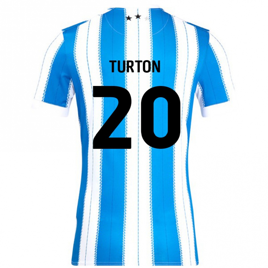 Kinder Fußball Ollie Turton #20 Blau Weiß Heimtrikot Trikot 2024/25 T-Shirt Luxemburg