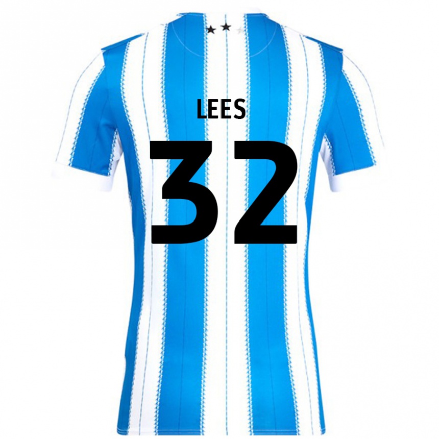 Kinder Fußball Tom Lees #32 Blau Weiß Heimtrikot Trikot 2024/25 T-Shirt Luxemburg