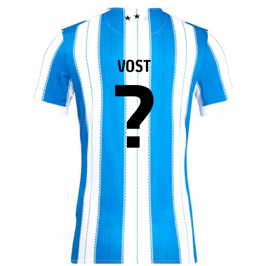 Kinder Fußball Daniel Vost #0 Blau Weiß Heimtrikot Trikot 2024/25 T-Shirt Luxemburg