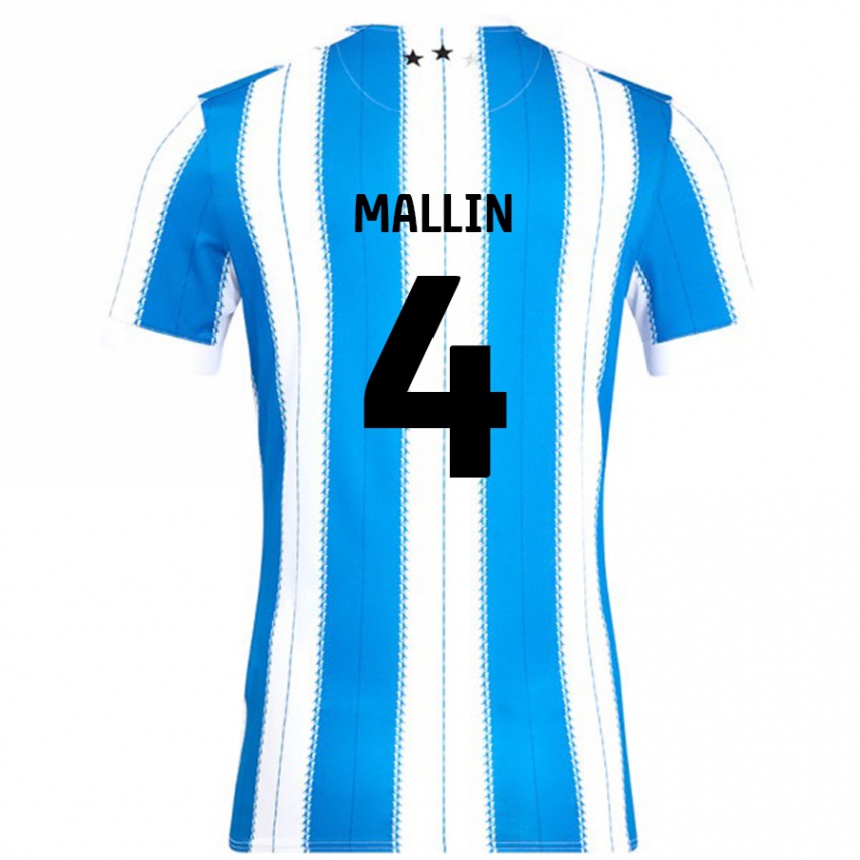 Kinder Fußball Kate Mallin #4 Blau Weiß Heimtrikot Trikot 2024/25 T-Shirt Luxemburg