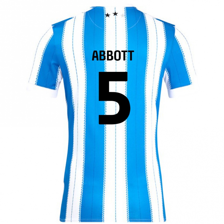 Kinder Fußball Vicky Abbott #5 Blau Weiß Heimtrikot Trikot 2024/25 T-Shirt Luxemburg