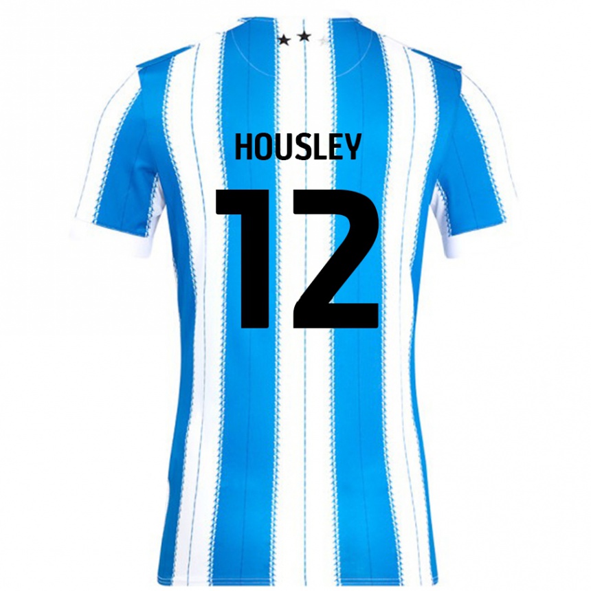 Kinder Fußball Autumn Housley #12 Blau Weiß Heimtrikot Trikot 2024/25 T-Shirt Luxemburg