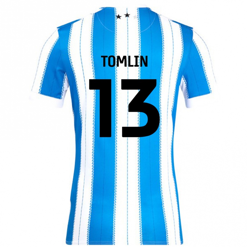 Kinder Fußball Phoebe Tomlin #13 Blau Weiß Heimtrikot Trikot 2024/25 T-Shirt Luxemburg