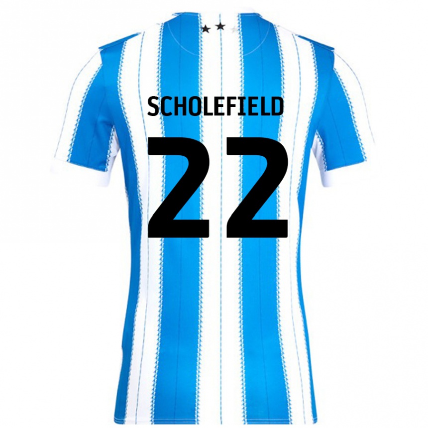 Kinder Fußball Lois Scholefield #22 Blau Weiß Heimtrikot Trikot 2024/25 T-Shirt Luxemburg